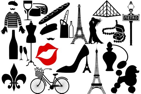 Paris and French Silhouettes AI EPS PNG, French Word Art (239699 ...