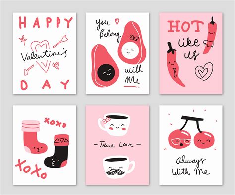 Cute hand drawn doodle Valentine's Day card illustration | Valentines ...