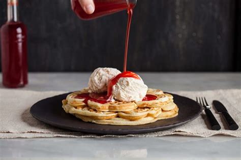 Strawberry syrup and a buttermilk waffles recipe