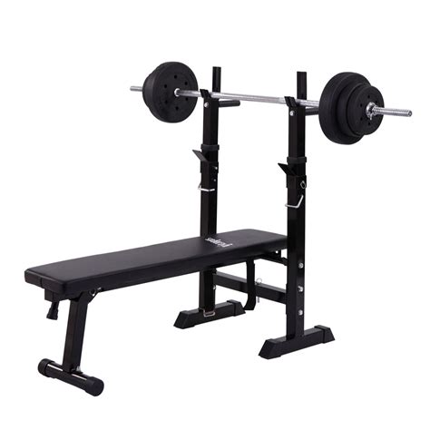 Jaxpety Weight Lifting Folding Bench With Rack Home Gym Workout ...