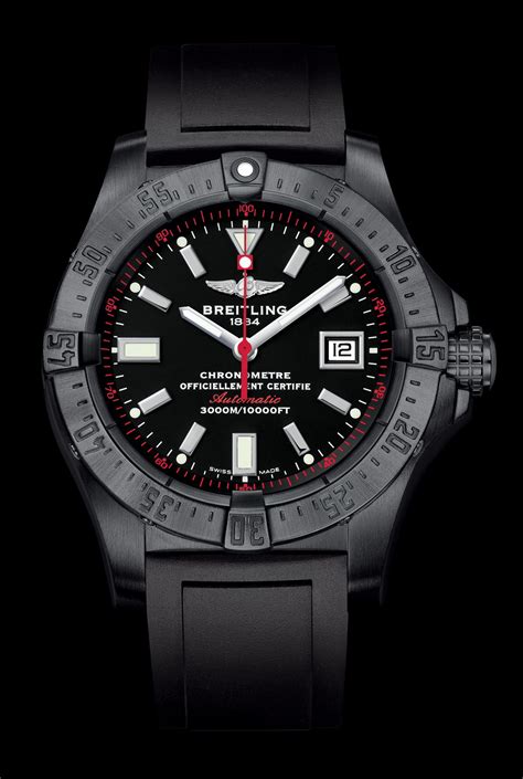 New Breitling Limited Edition Avenger Seawolf Black Carbon Case Valcano ...