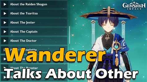 Wanderer Scaramouche Talks About Other Characters JP Voice Line - ( All ...