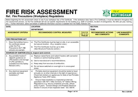 fire-risk-assessment-form101 | Fire risk assessment, Assessment ...