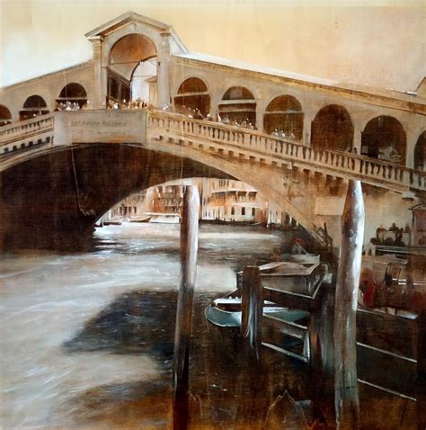 Rialto Bridge - Venice original Italian oil painting Painting by ...