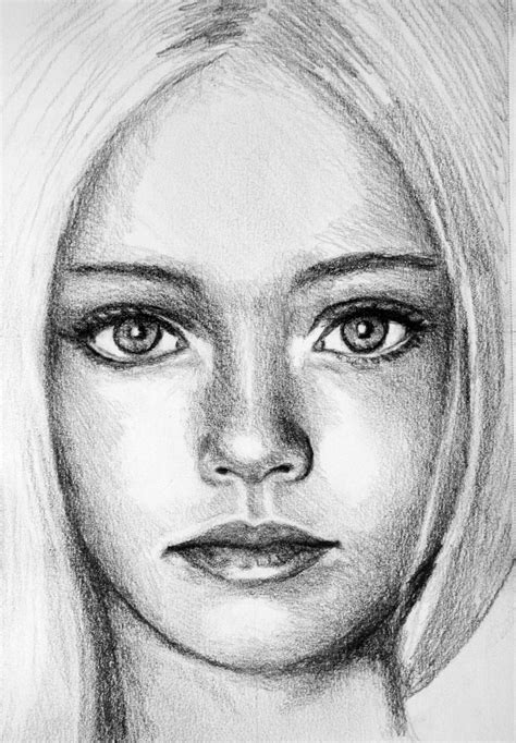 Free Lady Face Sketch Drawing For Kids - Sketch Drawing Art