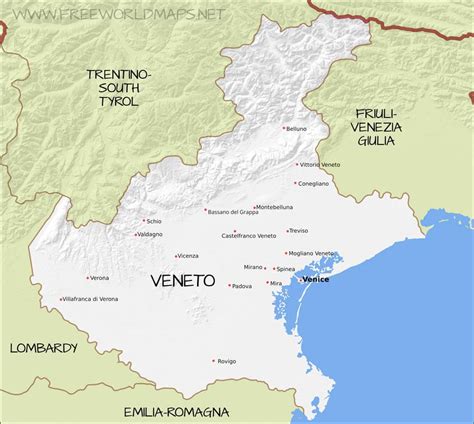 Veneto Physical Map