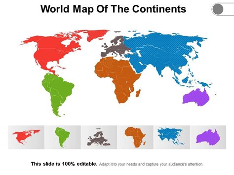 World map of the continents | Presentation Graphics | Presentation ...