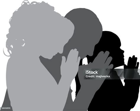 Vector Silhouette Of Family Stock Illustration - Download Image Now ...