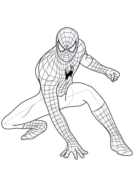 How to draw a standers posture full body spider man drawing within 5 ...