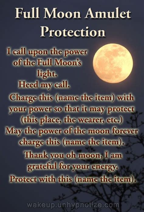 Full Moon Amulet Protection (Printable) | Moon spells, Full moon spells ...