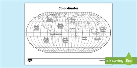 Longitude and Latitude Coordinates Map (teacher made)