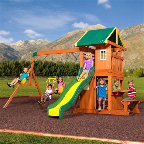 Backyard Discovery Oakmont Cedar Wooden Swing Set - Walmart.com