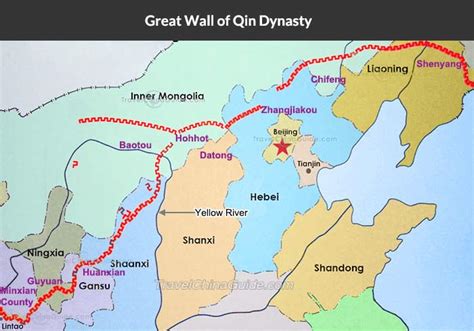 Map Of Great Wall Of China | Color 2018