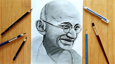 Drawing Gandhi ji - YouTube