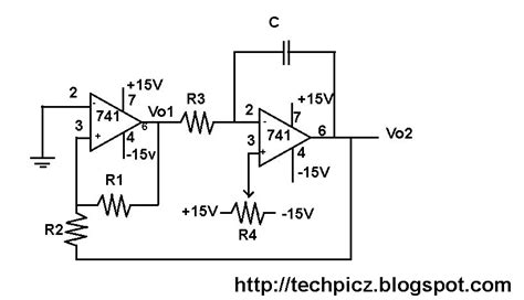 TECHPICZ: SAWTOOTH WAVE GENERATOR USING OP-AMP