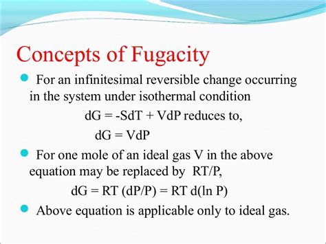 Fugacity & fugacity coefficient