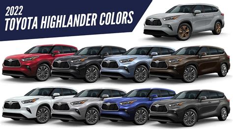 2022 Toyota Highlander - All Color Options - Images | AUTOBICS - YouTube