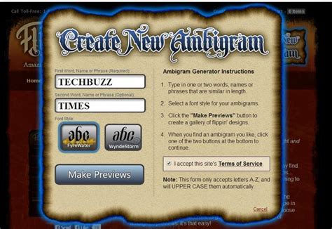 Create Ambigrams using Online Ambigram Generator