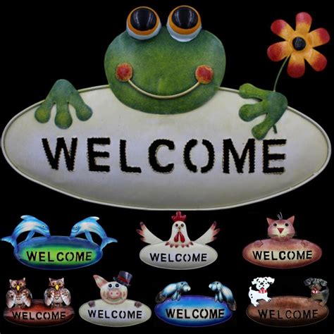 Fun Animals Metal Welcome Sign