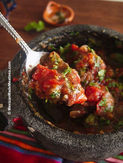 Molcajete Salsa Recipe | Salsa Molcajeteada | Mexican Made Meatless™