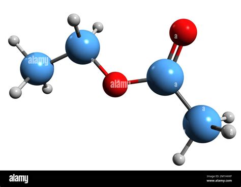 3D image of Ethyl acetate skeletal formula - molecular chemical ...