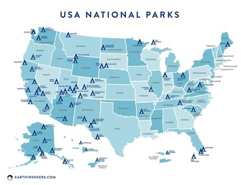 Map Of Usa With National Parks - Winter Storm 2024