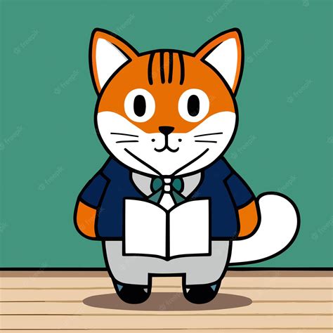 Premium Vector | Flat cartoon design cute mascot for a cat with a ...