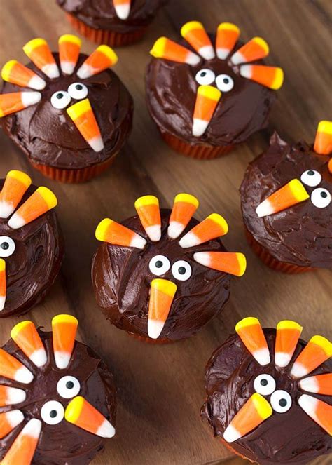 Candy Corn Turkey Thanksgiving Cupcakes - Simply Happy Foodie