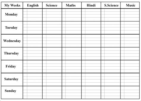 》Free Printable Weekly Class Schedule Template