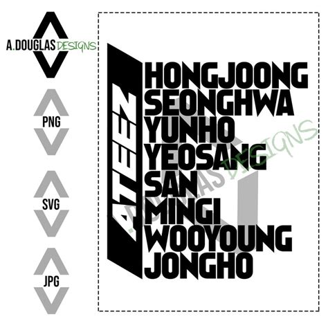 Ateez Logo K-pop Group SVG, PNG, JPG, Cricut/cameo/silhouette Cutting ...