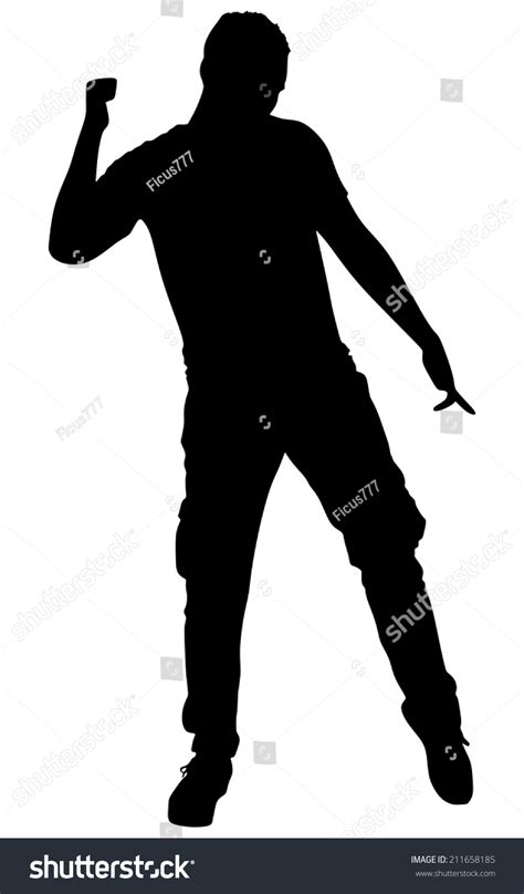 Man Dancing Silhouette Vector Stock Vector (Royalty Free) 211658185 ...