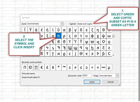 6 ways to insert a PI SYMBOL in EXCEL [π] - with Examples