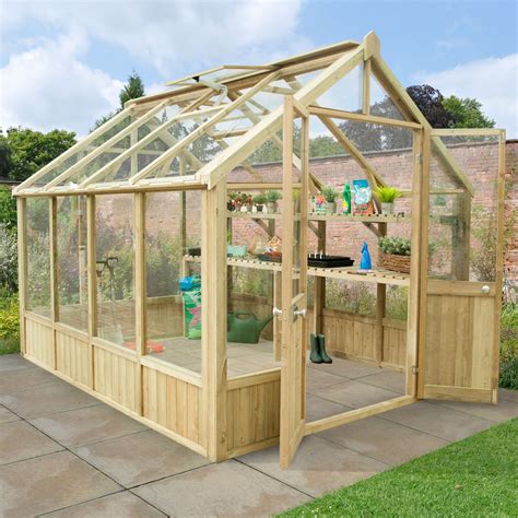 Forest Garden Vale Wooden 10X8 Toughened Glass Greenhouse | Departments ...