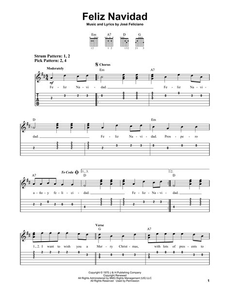 Feliz Navidad by Jose Feliciano - Easy Guitar Tab - Guitar Instructor