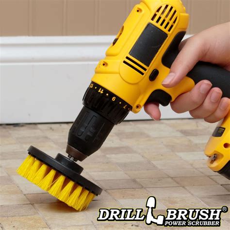 DRILL BRUSH - 4" FLAT BRUSH: YELLOW - Ducan Automotive