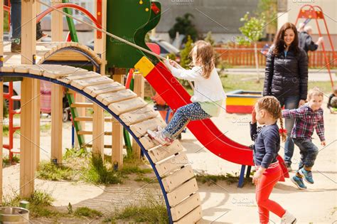 Children at the playground | High-Quality People Images ~ Creative Market