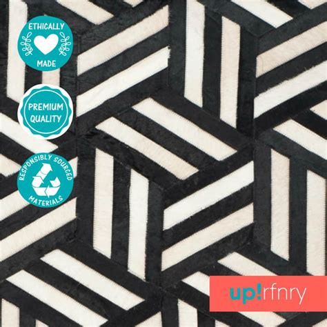 Black and White Geometric Rug | Upcycle Refinery | Free Worldwide Shipping