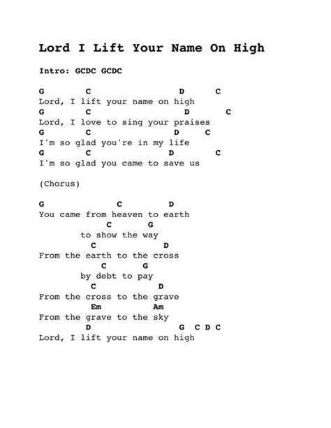 Lord, I Lift Your Name on High - Ukulele Chords