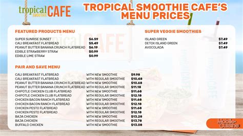 Tropical Smoothie Cafe Menu Prices + Free Smoothie Offer (2024)