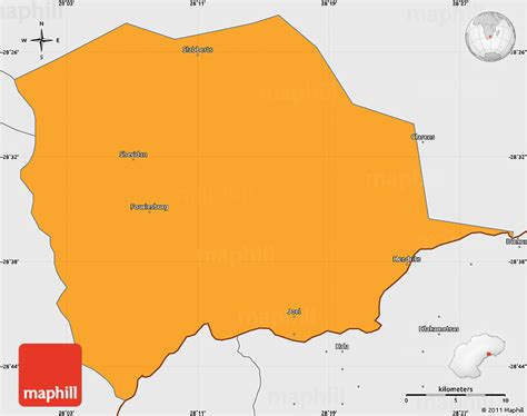 Political Simple Map of FOURIESBURG, single color outside, borders and ...