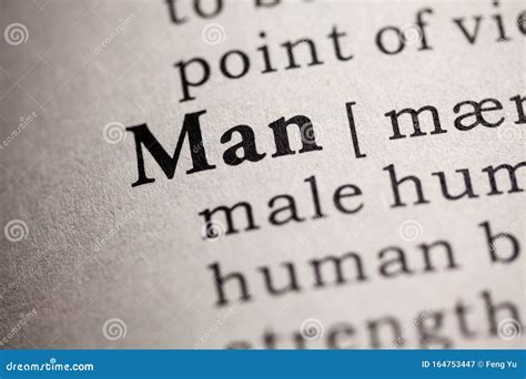 Definition of the word man stock image. Image of definition - 164753447