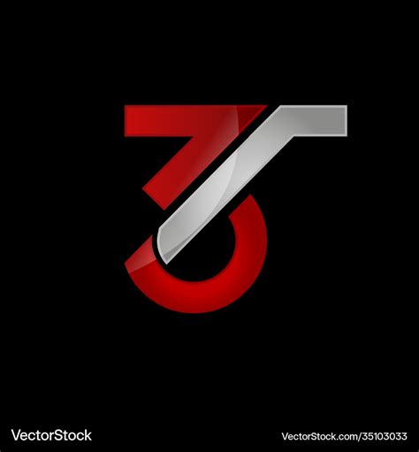 Number 3 three logo design graphic Royalty Free Vector Image