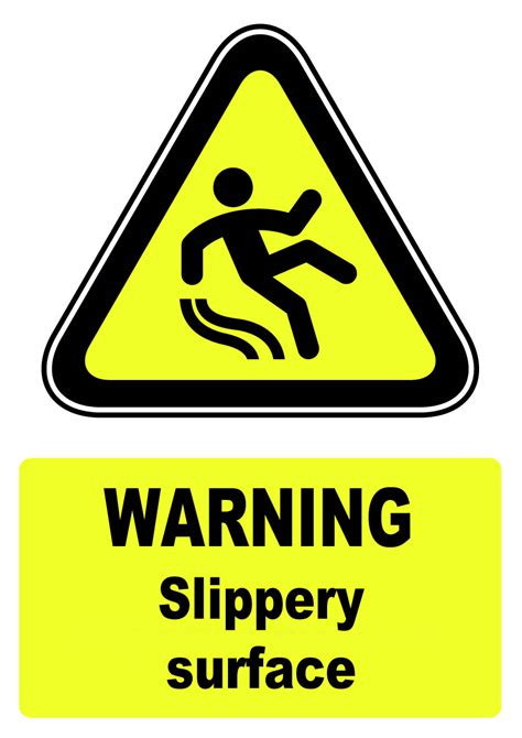 Warning Slippery Surface Sign