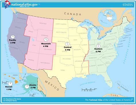 Printable Time Zone Map United States