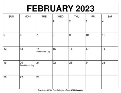 February 2023 Calendar Printable Pdf – Get Calender 2023 Update