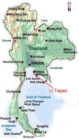 Map Of Utapao Thailand - Maps of the World