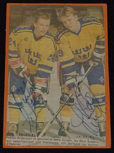 1990's - NIKLAS ANDERSON + MATS SUNDIN - AUTOGRAPH - ORIGINAL | eBay