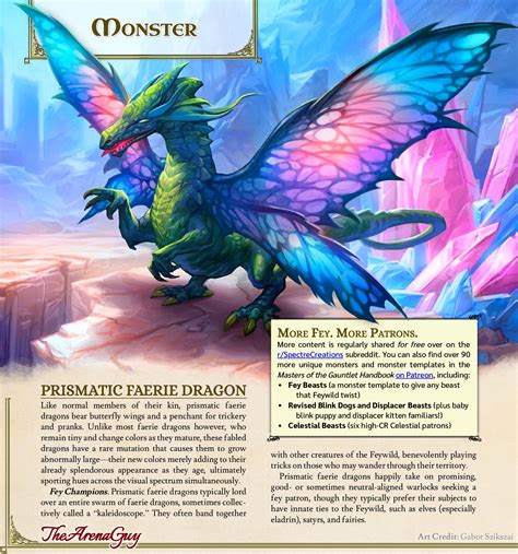 [OC][Homebrew] Prismatic Faerie Dragon | Oversized overlord of our ...