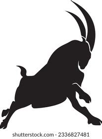 Goat Profile Silhouette Animal Shadow Black Stock Vector (Royalty Free ...