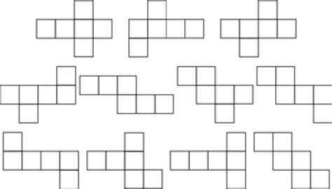 The eleven distinct nets of a cube | Download Scientific Diagram